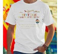 Shein Camiseta Para Hombre Vintage Flight Attendant Knows More Than She Says And Notices More Than You Realize Estilo Retro Moda Masculina Algodón Cómoda Re