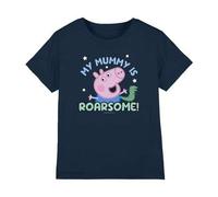 Shein Camiseta para niños/as "Mi mami es genial" con el diseño de George Pig (Azul marino)