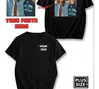 Shein Camiseta personalizada con gráficos para hombre de talla grande, ingrese su texto/deseos/texto divertido, cargue una foto de su mejor amigo/mascota/pa