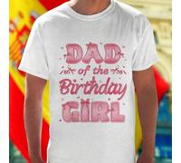 Shein Camiseta personalizada DAD of the Birthday GIRL regalo divertido para papá ideal para fiesta de cumpleaños familiar oferta especial original y exclusi