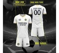 Shein Camiseta personalizada de entrenamiento de fútbol/voleibol/bádminton, de secado rápido y transpirable, con gráfico del Rey de la Liga de Campeones Rea