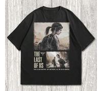Shein Camiseta personalizada inspirada en The Last of Us | Ellie y Joel en colores negros | Camiseta de la serie de juegos TLOU, regalo icónico retro post-a