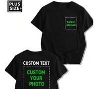 Shein Camiseta personalizada y a medida para hombres de talla grande, ingrese su texto/deseos/texto divertido, cargue una foto de su pareja/mejor amigo/masc