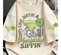 Shein Camiseta retro con diseño de margarita para el 5 de mayo, camiseta divertida de bebida de celebración de México, camiseta de verano casual para mujere