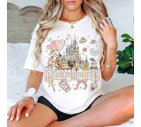 Shein Camiseta retro estética de Disney World, Camisetas de viaje de niñas Disney, Camiseta de Mickey y amigos, Camiseta de vacaciones en Disney, Camisetas