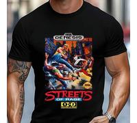 Shein Camiseta retro Streets of Rage de Sega Genesis, cuello redondo para hombre, 220 g/m², algodón puro de verano, manga corta (1 unidad)