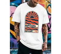 Shein Camiseta Ripcurl Vintage Surf Graphic en aL Godón suave, corte hoL Gado, informal, estampado artístico
