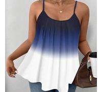 Shein Camiseta sin tirantes elegante minimalista y de talla grande con efecto degradado, adecuada para el verano