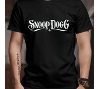Shein Camiseta Snoop Dogg Hip Hop para hombre, negra, cuello redondo, 220 g/m², algodón puro de verano, manga corta (1 unidad)