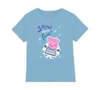 Shein Camiseta "Snow Much Fun" para niños/as (Azul Cielo)