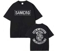 Shein Camiseta Sons Of Anarchy SAMCRO para hombres y mujeres, marca de lujo, moda, oversize, parte superior, pantalones cortos, manga casual, ropa de calle,