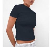 Shein Camiseta suave y mantecosa - Armario cápsula casual para vacaciones, uso diario, aeropuerto, vacaciones, regreso a la escuela, invierno, elegante prim