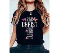 Shein Camiseta suelta de verano para mujer, casual y de moda, 180 gramos, con gráfico de Omega, Brotherhood y selección versátil para pareja