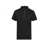Shein Camiseta tipo polo de manga corta para mujer, de tejido transpirable con absorción de humedad, estampada