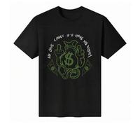Shein Camiseta unisex 100 % algodón, cuello redondo y manga corta. "A nadie le importa si no tienes dinero". Camiseta básica con gráfico de temática financi