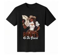 Shein Camiseta unisex 100 % algodón, cuello redondo y manga corta - "Roots On The Ground" - Camiseta básica con gráfico inspirado en el oeste para verano.