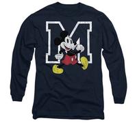 Shein Camiseta unisex de adulto con estampado clásico del Ratón Mickey (azul marino)