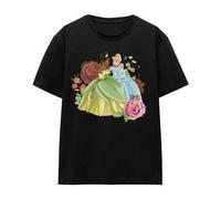 Shein Camiseta unisex de adulto con estampado de Tiana y Cenicienta en el jardín (Negro)