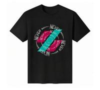 Shein Camiseta unisex de cuello redondo y manga corta, 100 % algodón, con estampado "Never Mind" - Top atrevido de verano para hombre
