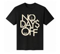 Shein Camiseta unisex de manga corta y cuello redondo, 100 % algodón, con el gráfico "No Days Off" - Camisetas básicas de verano para hombre con el motivo /