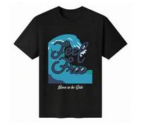 Shein Camiseta unisex de manga corta y cuello redondo, 100 % algodón, con estampado "Feel Free Born to be Ride" - Camiseta de verano para hombre con temátic