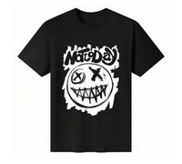 Shein Camiseta unisex de manga corta y cuello redondo, 100 % algodón, con estampado "NotToday" - Estilo punk urbano - Top de verano para hombre