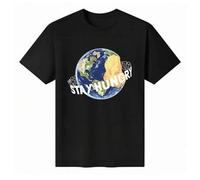 Shein Camiseta unisex de manga corta y cuello redondo, 100 % algodón, con estampado "Stay Hungry" - Camiseta motivacional de verano para hombre