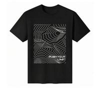 Shein Camiseta unisex de manga corta y cuello redondo, 100 % algodón, con gráfico "Supera tus límites" - Motivación - Aventura - Camiseta de verano para hom