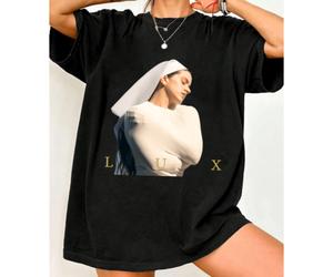Shein Camiseta unisex negra de Lux Rosalía con los mejores álbumes, tallas S-5XL, 1T0184
