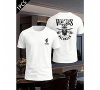 Shein Camiseta Vikings Valhalla de Sons of Odin: tela de alta calidad, informal, cómoda, duradera, diseño gráfico, impresa en ambos lados.