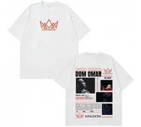 Shein Camisetas con estampado del álbum del rapero Don Omar para hombres y mujeres, camiseta de moda, manga corta, holgada, casual, de algodón, camisetas de