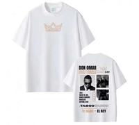 Shein Camisetas con estampados del álbum del rapero Don Omar, camisetas de moda para hombres y mujeres, camisetas casuales de manga corta hechas de algodón