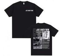 Shein Camisetas con la impresión del álbum "Sigo Mi Camino" del rapero Jc Reyes, ropa de hombre, camiseta de estilo Harajuku holgada, tops de verano, camise