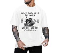 Shein Camisetas de crucero para hombre: Camiseta "Yo Ho Yo Ho A Pirate's Life for Me" Camiseta pirata Camiseta de viaje familiar Top