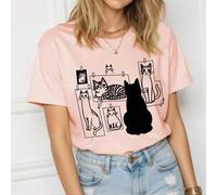 Shein Camisetas de la Galería de Gatos, "Esto es Arte, Esto es Artista Gato", Camisetas Gráficas, Camisetas de Arte de Gato, Apropiado para Amantes de los G