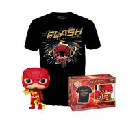 Shein Camisetas de manga corta de cuello redondo para hombre con estampado de Flash y figura de juguete Pop