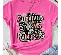 Shein Camisetas de manga corta talla grande "Too Many Storms"