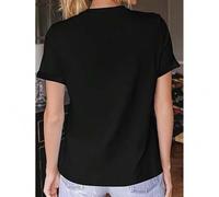 Shein Camisetas de mujer,Casual Stylish Top with a Round Neck and Short Sleeves Featuring a Printed Design of a Beautiful Woman with Diamond-Like art.