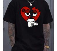 Shein Camisetas de perro loco para hombre, camiseta "Le cuento chistes a papá periódicamente", divertida camiseta gráfica inteligente para el Día del Padre