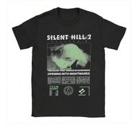 Shein Camisetas de Silent Hill 2 para hombres, ropa de algodón casual oversize, camiseta de manga corta con cuello redondo, camiseta para adultos