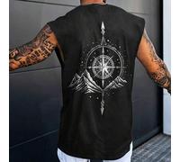 Shein Camisetas de tirantes para hombre talla grande City Break negro verano casual gráfico streetwear, vacaciones