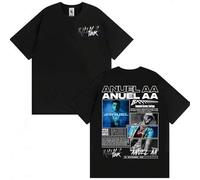Shein Camisetas del álbum Rhlm 2 de Anuel AA para la gira de 2026, para hombre y mujer, estilo hip hop, moda urbana, de algodón, cuello redondo, manga corta