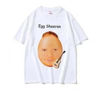 Shein Camisetas divertidas con el meme de los huevos de Ed Sheeran para hombres y mujeres, camisetas casuales de moda estilo Harajuku, camiseta de manga cor