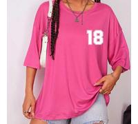 Shein Camisetas oversize personalizadas para mujeres, se pueden personalizar con tu número, logo, nombre/texto/número de la suerte, camisetas negras, camise