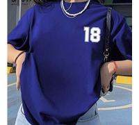 Shein Camisetas oversize personalizadas para mujeres, se pueden personalizar con tu número, logotipo, nombre/texto/número de la suerte, camisetas negras, ca