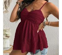 Shein Camisola de maternidad con parte superior tipo baby doll con dobladillo con volantes y unicolor