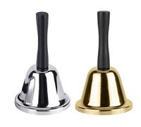 Shein Campana de mano ruidosa, campanas de mano de acero plateado para adultos, campanas de comedor para el interior del aula, para la de comida, alarma, ca