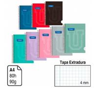 Shein CAMPUS BLOC ESPIRAL CUADRICULA 4MM A4 TAPA FORRADA EXTRADURA 80 H. 90 G PACK 6U COLORES SURTIDOS ALEATORIOS TAPA GRUESA MUY BUENA CALIDAD MUY RECOMEND
