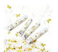 Shein Cañones de Confeti con Mariposas Blancas y Doradas de Papel, Lanzapétalos Manual para Bodas, Cumpleaños, Aniversarios y Fiestas, Efecto Romántico y El
