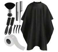 Shein Capa de peluquero con 10 en 1 accesorios, incluye cepillo para el cuello, cepillo de peluquero, tiras para el cuello, peines, pinzas para el cabello,
